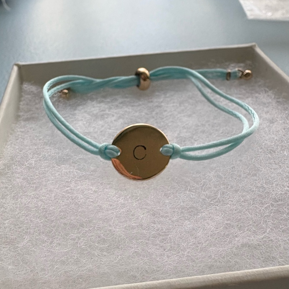Mark & Graham C Monogram Disk String Bracelet